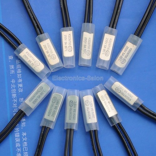 ELECTRONICS-SALON KSD9700 serie Normalmente cerca Auto Reset 45  135 °C termostato Surtido Kit, interruptor de temperatura, bimetal Disco. 45 50 55 60 70 80 85 90 100 115 125 135 °C.