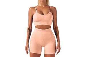 HANERDUN Conjunto Deportiva para Mujer 2 Piezas para Mujer Pantalones De Yoga Súper Elásticos Leggings de Cintura Alta con Sujetador Deportivo