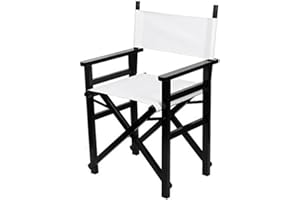 Feegow Funda para silla de directores de lona, kit de asiento y respaldo de repuesto, color negro, para uso casual, plegable, hogar, jardín, interior, exterior, accesorios