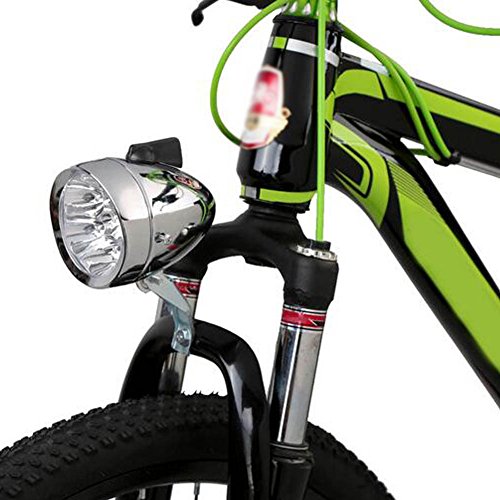 Shsyue®Fahrrad-Frontscheinwerfer, 7 weiße LEDs, Retro-Design, ON/OFF-Schalter, batteriebetrieben - 2