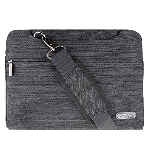 ivencase – Denim -Gewebe Hülle Aktentasche Tasche Schultertasche für 15-15.6 Zoll Laptop / Notebook / Computer / MacBook Pro 15.4 / MacBook Pro with Retina Display 15.4 – dunkelgrau - 8