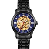 SKMEI Automatic Mechanical Self-Wind Analog Watch, Dail Zink Alloy Case Men's Watch, Stainless Steel Band, 30M Water-Resistan
