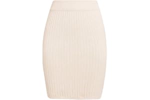 Vertvie Damen Strickrock Hohe Taille Skirt Bleistift Rock Kurz Elegant Midirock Herbst Winter Vintage Retro Röcke mit Schlitz Bodycon Winterrock Slim Fit Freizeitrock Stretch Business Rock