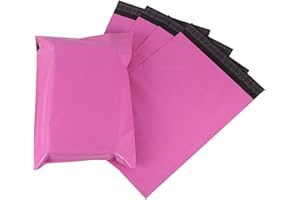 9CUBE 50 Strong Pink Mailing Postal Bags, 20cmx32cm Mailers, Poly Plastic Postal Self Seal Postage Packaging Posting Shipping Post Parcels Package Mail Envelopes, Storage Packing Waterproof Tear-Proof
