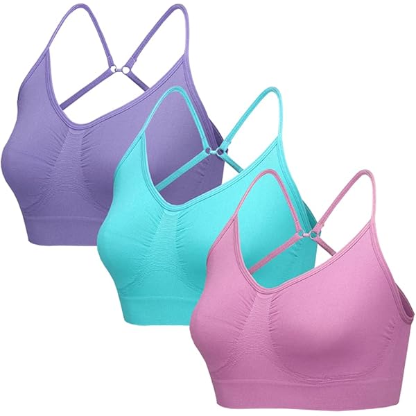 Blu Apparel Set van 3 gewatteerde naadloze beha's voor dames, comfort, slaap, zwangerschapsbeha's voor vrouwen, L