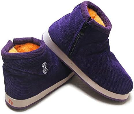 CWAIXXZZ plush slippers Winter couple cotton shoes women chamber stay warm non-slip slippers nightlife 地 sourcing ,36, Buckle Purple
