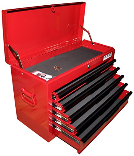 TNT-ProTools Werkzeugkoffer, Werkzeugbox, Werkzeugkiste, Angelkoffer, Werkzeugkasten 5 Schubladen, rot, 12010063