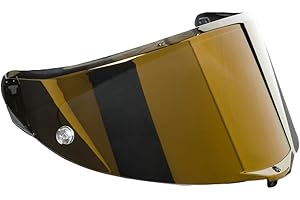 Guajiro - Visera Race 3 | Compatible con AGV Pista GP RR - Corsa R - Veloce S | Protección UV, Antiempañante y Antirrayas | Compatible con Pinlock y Tear Off | Policarbonato (Oro)