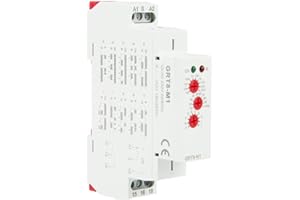 PYANGLI Relè Temporizzato, 220V AC Relè Temporizzatore Multifunzione, GRT8-M1 Interruttore di Ritardo Temporizzato, con 10 Tipi di Funzioni di Ritardo