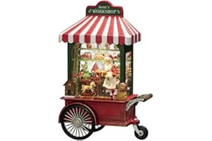 Konstsmide Latarnia LED Snow Globe Boże Narodzenie Święty Mikołaj w swoim warsztacie/wewnątrz, 5-godzinny timer/zasilanie bateryjne, czerwony, 3 x AA 1,5 V