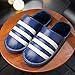 Produktbild lhxyx Winter Home Plüsch Schuh Frauen Männer Memory Foam Stoff Slipper Baumwolle Hausschuhe Paar Rutschfeste warme PU Leder Wasserdichte Schuhe, blau, 43