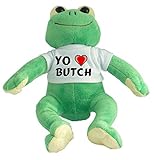  Rana de peluche con Amo Butch en la camiseta (nombre de pila/apellido/apodo)