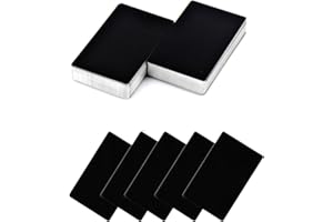 Vokowin 100 Pcs Blank Metal Business Cards, Aluminum Laser Engraved Black Name Card, Metallic for House Office Customer DIY Gift Plate Cards VIP Cards DIY (K250-1)