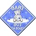 TEDDY CLOUD BABY BOY Non personalised novelty car sign
