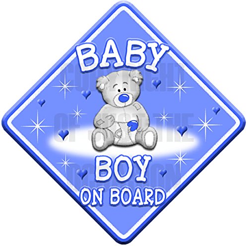 TEDDY CLOUD BABY BOY Non personalised novelty car sign