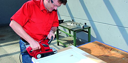 Einhell Bandschleifer TE-BS 8540 E (850 W, 75×140 mm, Bandlauf mit Feinjustierung, variable Bandgeschwindigkeit, Staubfangbox und Absaugadapter, Schleifband P80) - 10