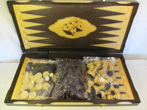 Chessebook - Ajedrez + Damas + Backgammon Tablero de 52 x 52 cm - Imagen 8
