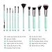 DUcare Mint Green Makeup Brush Gift Set with Roll Cases for Girls (11 Pieces)