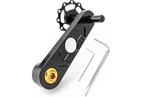 SANON Tendicatena per bici a velocità singola, Regolatore di velocità singola per bici in lega di alluminio Guida per catena per bicicletta Tenditore Mountaine Accessori per ciclismo