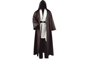Forwacos Adult Tunic Costume for Jedi Outfit Skywalker Halloween Cosplay Costume Hooded Robe Cloak Full Set Uniform