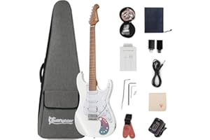 BULLFIGHTER Electric guitar with effect beginners adult practice electric guitar advanced performance set professional grade-D160SE (White)