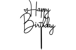 KOBOKO Schwarz Happy Birthday Tortendeko, Tortendeko Geburtstag, Happy Birthday Cake Topper, für Mädchen Jungen Frauen Mann,Happy Birthday Cake Topper