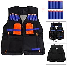 Yosoo Kids Elite Tactical Vest with 20pcs Soft Foam Darts for Nerf Gun N-strike Elite Series Not Including 2 Clips