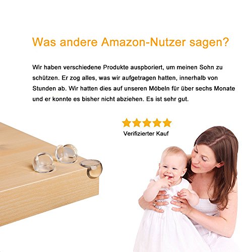 Schutz baby,Eckenschutz und Kantenschutz Hochtransparent aus Kunststoff für Tisch- und Möbel-Ecken – Stoßschutz für Baby’s und Kinder (12 Stück) - 6