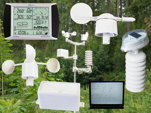 PCE-FWS 20 Funkwetterstation, mit Windgeschwindigkeit und -richtung, Niederschlag, Feuchtigkeit, USB, Software, Touchscreen - 2