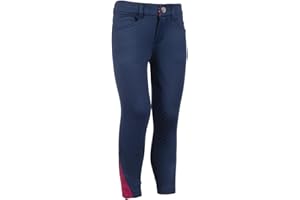 RL24 - Kinder Reithose Comfy von HKM | Reitleggins in Cranberry oder dunkelblau | mit Silikon Kniebesatz & Zwei Fronttaschen | Verschiedene Größen | Kinder Reitbekleidung