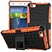 Produktbild Nnopbeclik Huawei P8 Lite Hülle, Dual Layer Rugged Armor stoßfest Handy Schutzhülle Silikon Tasche für Huawei P8 Lite - Orange + 1x Display Schutzfolie Folie