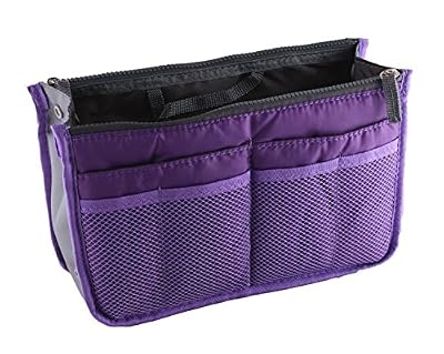 NOVAGO Organiseur Pochette Sac de Rangement intérieur pour Sac à Main ou Sac de Voyage (Divers Coloris Disponibles) (Violet)