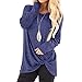 Produktbild Innerternet Damen Langarm Rundkragen T-Shirt Einfarbig Sexy Schulterfrei Oberteil Elegant Lässige Pullover Sweatshirt mit Knot Side Twist Oversize Hemd Jumper Bluse