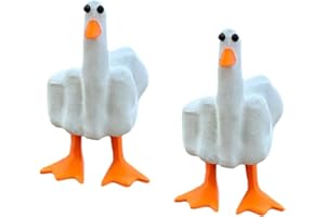OKESYO Duck You Ente Mittel-Finger | 2 Stück 'The Duck You' Lustige Kunsthandwerk | Harz Enten Ornament Skulptur Deko für Zuhause Desktop, Schreibtisch, Heim Dekoration