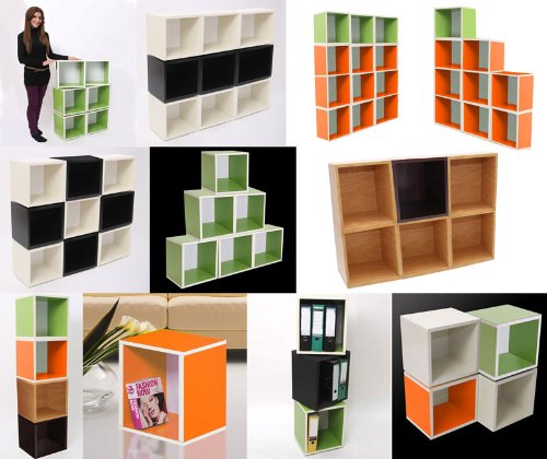 Modul-Würfelregal Standregal M73, 33x34x29 cm ~ weiß - 8