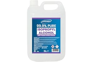 Lucemill 99.9% Isopropyl Alcohol | 5 litre | Super Strength IPA Surface Sanitiser | 99.9% Isopropyl Alcohol | Clear Liquid