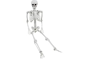 XONOR 165cm Halloween bewegliches Skelett Realistische menschliche Skelette Ganzkörperknochen mit beweglichen Gelenken für die Halloween-Dekoration