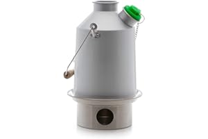 Kelly Kettle 'Scout 1.2 litres (Aluminium) Vert Sifflet Inclus Quel Remplace The Orange Bouchon. avec Amélioré Acier Inoxydable Fire-Base - Camping Kettle & Poêle en Un Ultra Rapide Bois Alimentée