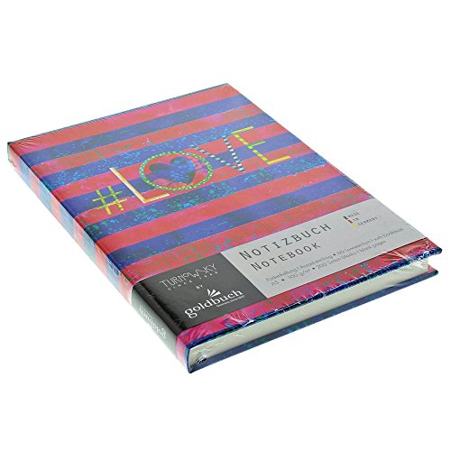 Goldbuch, Notizbuch A5, 200 chamois Seiten blanko, #(Hashtag) Love, Rot/Blau, 64301 - 7