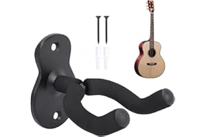 WQNNQW 1 pièce Support mural pour guitare, support de guitare mural, support mural pour guitare, support mural universel pour guitare noir, pour guitare acoustique, guitare classique, guitare électrique