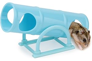Hypeety Hamster Plastic Seesaw Tunnel Toy Hamster Mouse Hollow Tunnel Tube Toy Funny Exercise Gym Playground for Hmaster Dwarf Gerbil Small Pets (Blue)