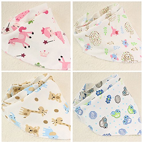 Labebe – Baby Dreieckstuch Lätzchen Spucktuch 10er Pack mit süßen Motiven in unterschiedlichen Farben aus 100% Baumwolle - 6