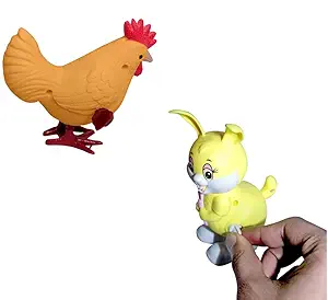 Ekan Wind Up Toy Animal Toy & Winding Up Walking Rabbit & Hen Key Operated Toy for Kids, Toddlers, Baby, Child, Girls