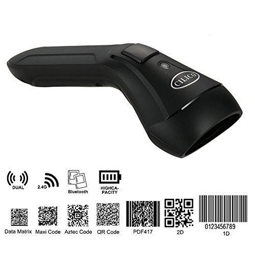 FREESOO Lettore Codici a Barre, 1D 2D Barcode Scanner Wireless/ Bluetooth /USB /Porta Seriale virtuale 4 modalità per 4G UPC QR Aztec Data Matrix PDF417 Window MAC OS Android IOS Multilingua