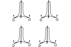 SHSHbuy Soporte para Platos,4 Piezas Soporte de Exhibición de Hierro,4 Pulgadas Soporte Platos Mesa Caballete Expositor para Platos Decorativos,Fotos,Libros, Arte,Marcos de Foto