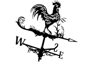 GCROET Métal Girouette Décoration, Direction Anémometre et inoxydable Indicateur de direction en acier Décorations métal Cadeau pour jardin sur le toit extérieur Girouette Jardin Stake outil de mesure