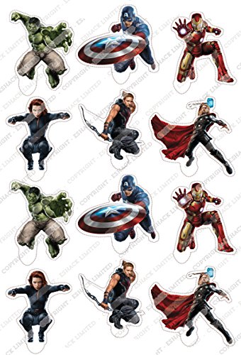 Cakeshop VORGESCHNITTENE UND ESSBARE Avengers Szene Kuchen topper (Tortenaufleger) - 2