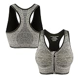 Libella Damen Bügelloser Sport-BH mit Front-Zip Push up Neonfarben 3713 - 3