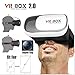 Produktbild UBMSA- Spielzeug VR Brille/3D VR Virtual Reality Brille Headset 3D-VR-Brille für 4.7 ~ 6.0 Zoll Smartphones für 3D-Filme / Spiele, besser als Google Karton, iPhone5 / 6 / 6S mit Kopfhalterung (2 Generation )