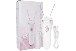 SENPPLE Épilation de Visage Épilateur Électrique du Visage, épilateur électrique pour Cheveux du Visage Threading Machine outil d'épilation physique pour la lèvre du visage (Rose)